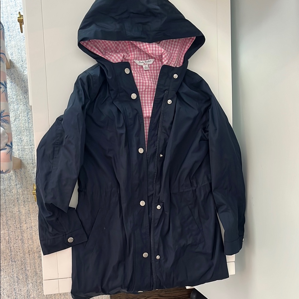 Brooks Brothers Blue and Pink Raincoat with Classic Design